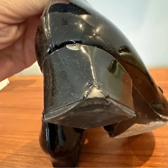 CHANEL Loafers Patent Leather Black Heeled Loafers Size 37 US 6.5/7 Women’s - Picture 8 of 12